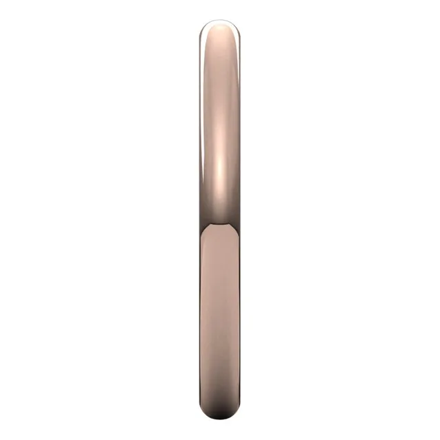 10K Rose Gold Half Round Ultra-Light Wedding Band, 2 mm Wide