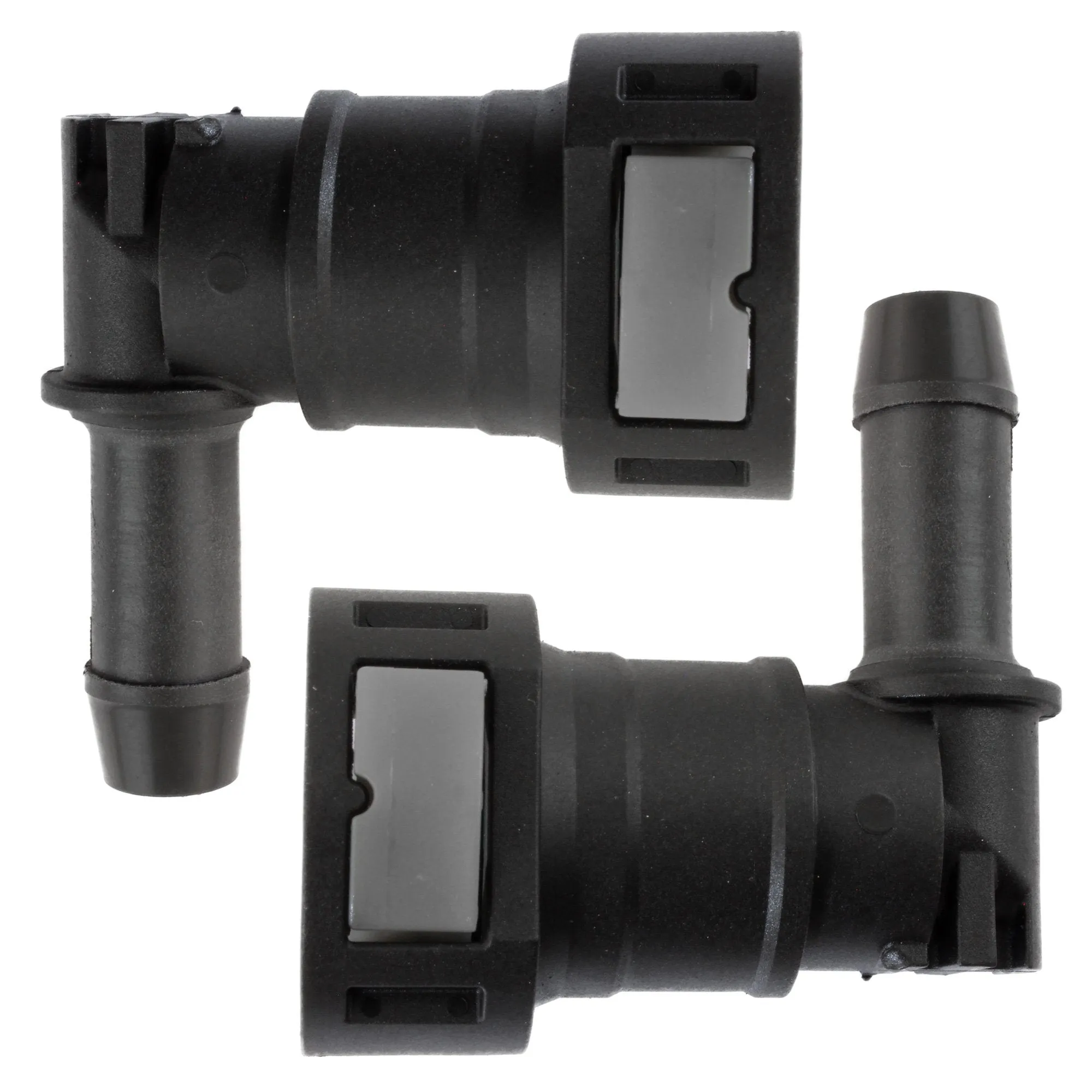 1/2" Steel to 1/2" Nylon Tubing | 90° Push-On | 2ct