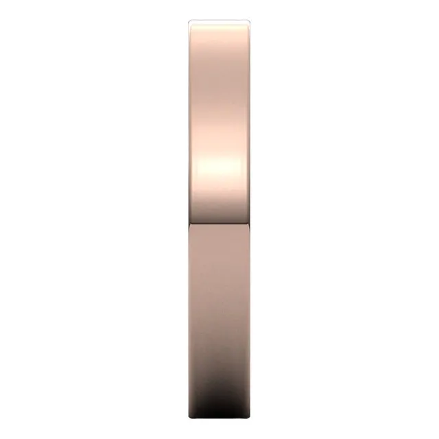 14K Rose Gold Flat Ultra-Light Wedding Band, 3 mm Wide