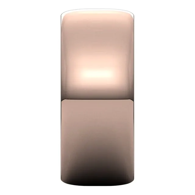 14K Rose Gold Half Round Ultra-Light Wedding Band, 8 mm Wide