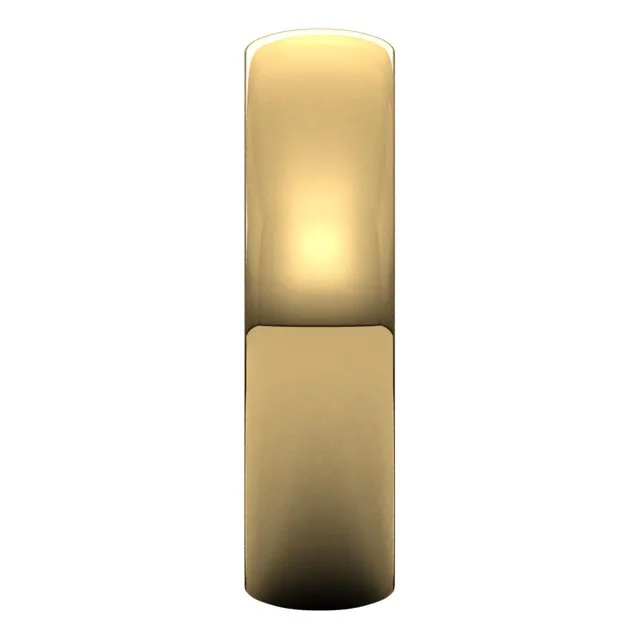 14K Yellow Gold Half Round Ultra-Light Wedding Band, 5 mm Wide
