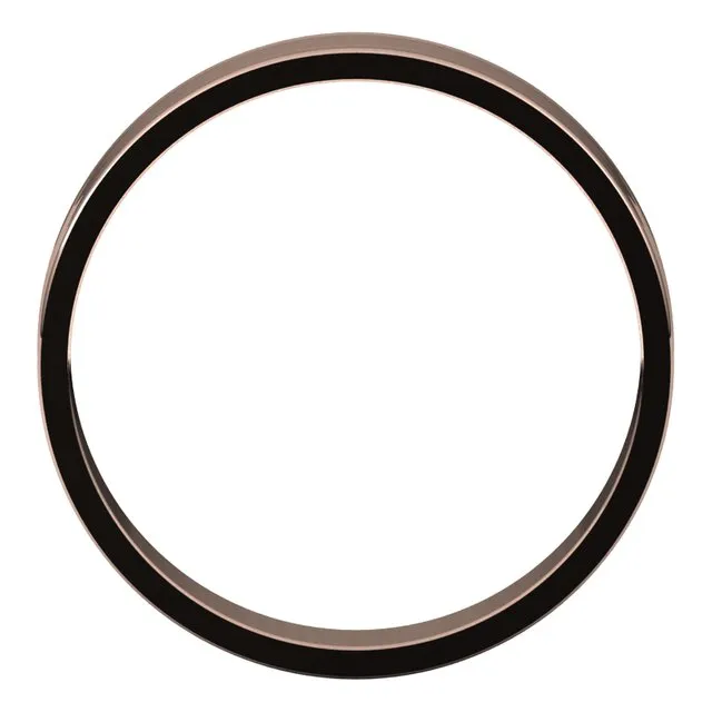 18K Rose Gold Flat Ultra-Light Wedding Band, 4 mm Wide