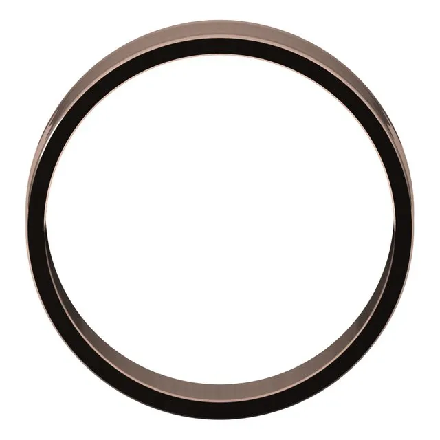 18K Rose Gold Flat Ultra-Light Wedding Band, 6 mm Wide