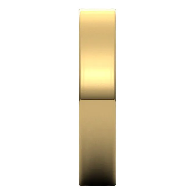 18K Yellow Gold Flat Ultra-Light Wedding Band, 4 mm Wide