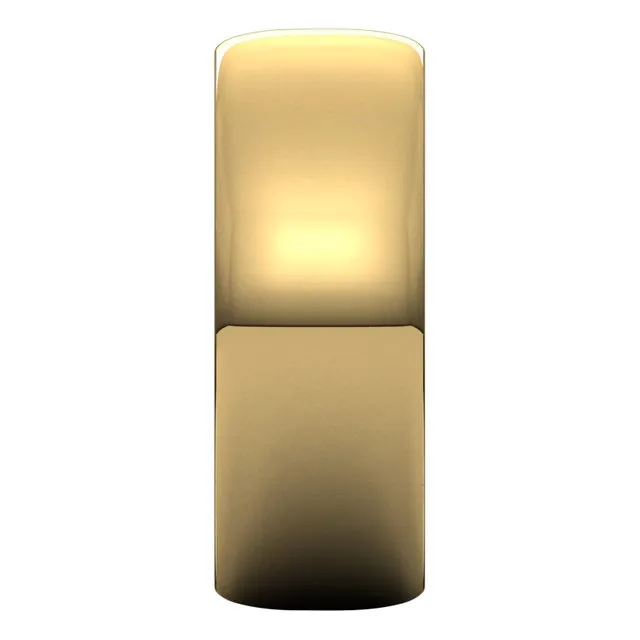 18K Yellow Gold Half Round Ultra-Light Wedding Band, 7 mm Wide