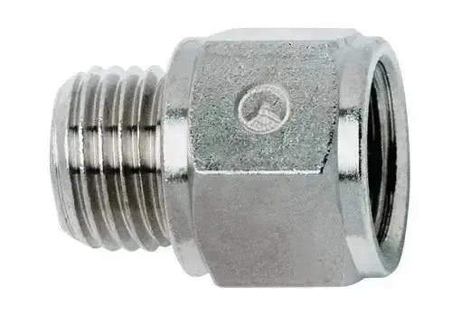 1/8" BSPP MALE X 1/8" BSP FEM PLATED BRASS CONNECTOR
