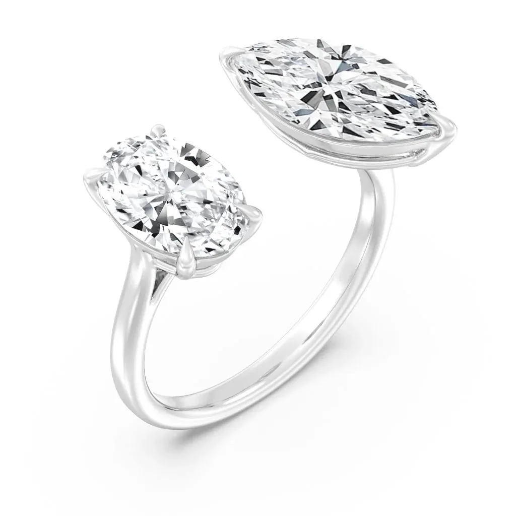 2 2ct Oval & Marquise Ring