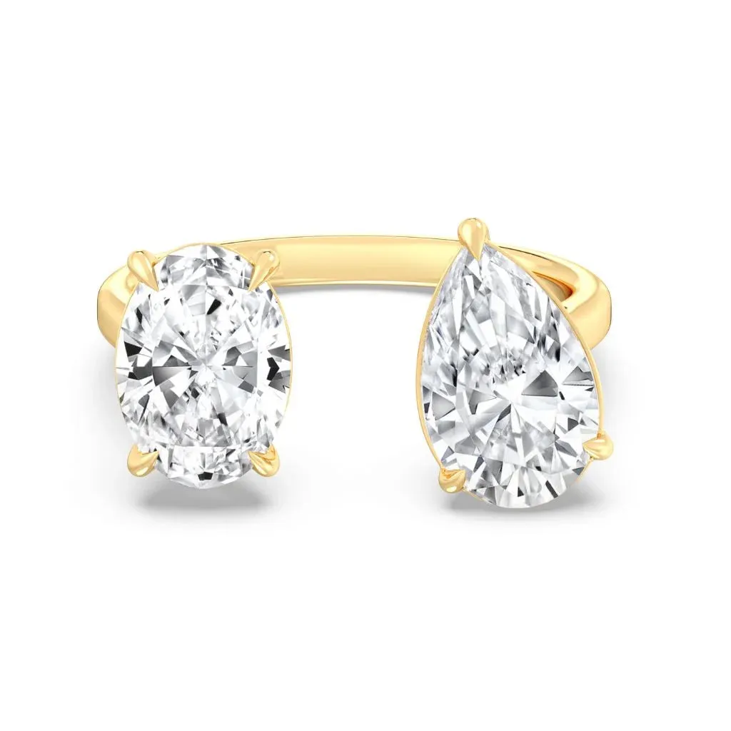 2 2ct Oval & Pear Ring