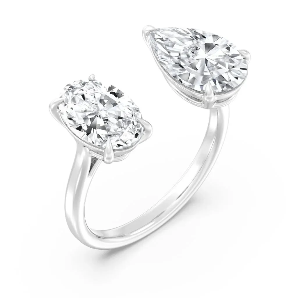 2 2ct Oval & Pear Ring
