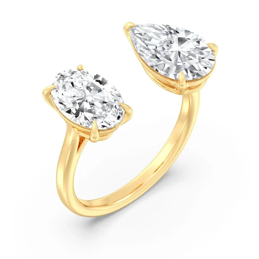 2 2ct Oval & Pear Ring