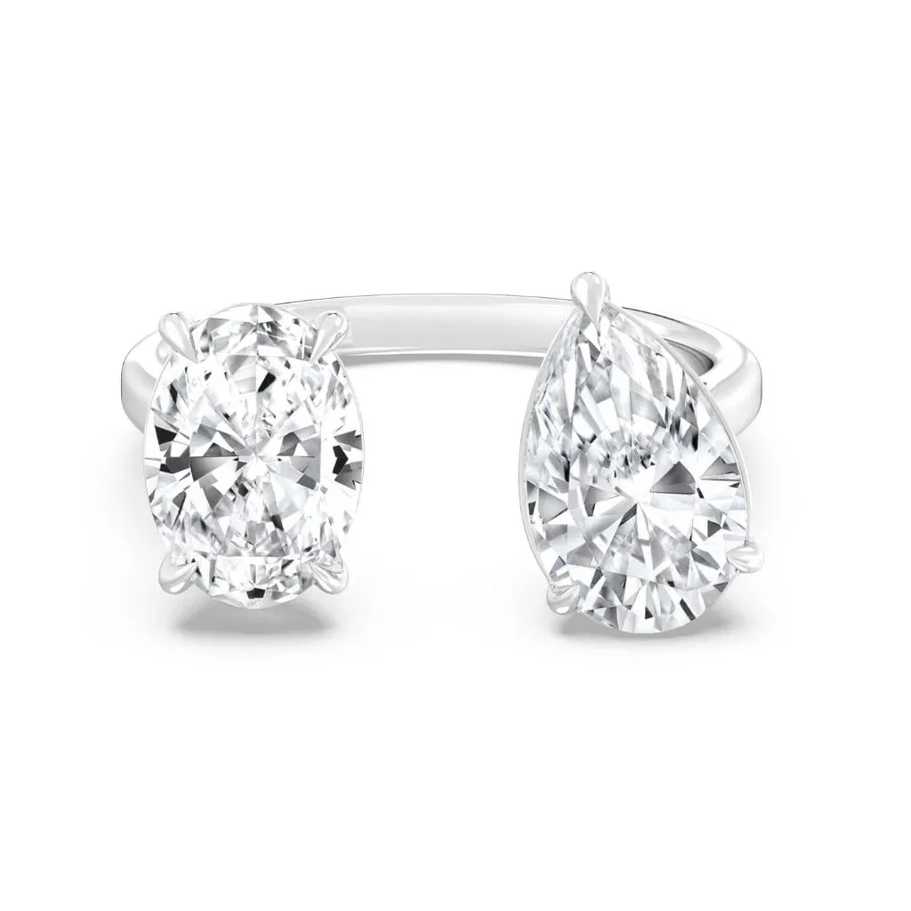 2 2ct Oval & Pear Ring