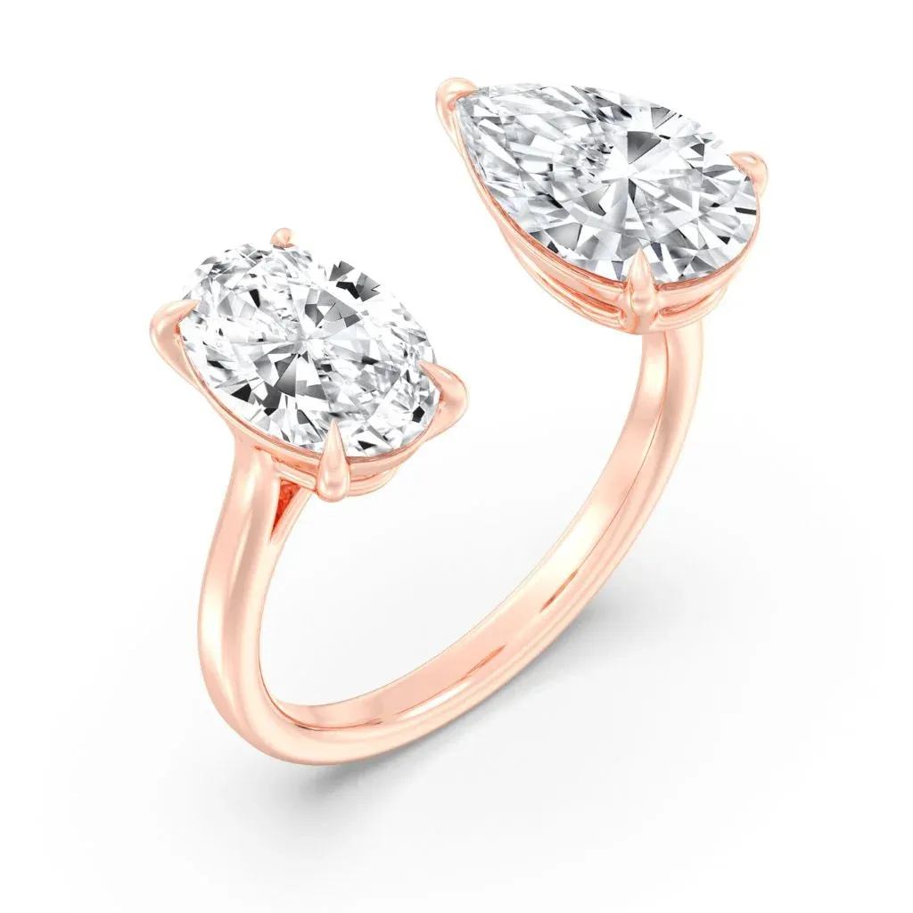 2 2ct Oval & Pear Ring