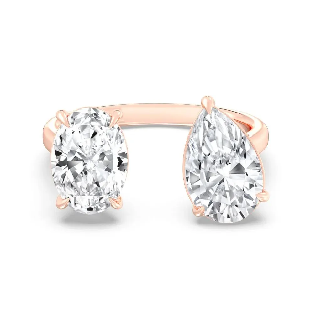 2 2ct Oval & Pear Ring