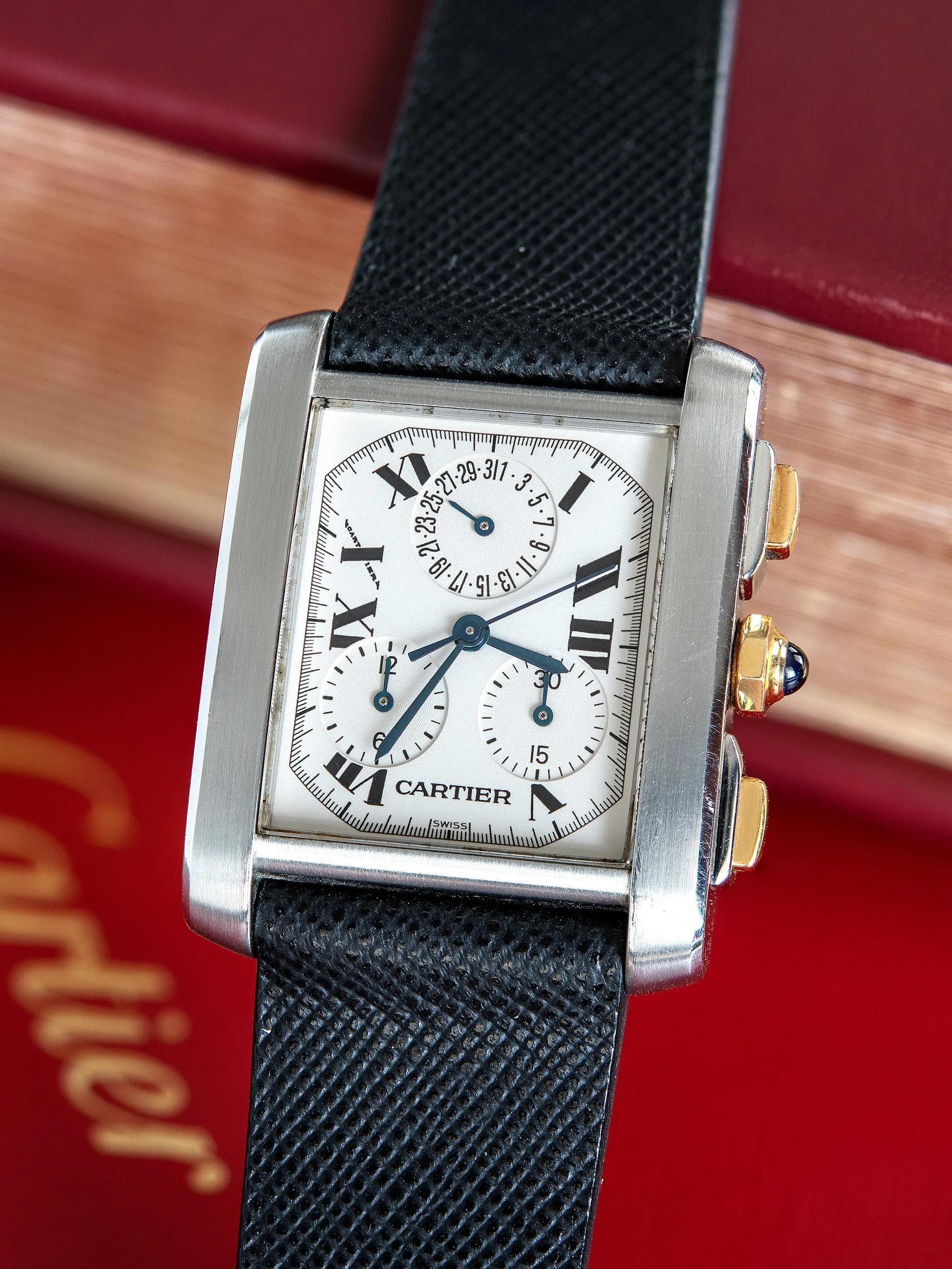 2000s Cartier Two-Tone Tank Francaise Chrono Reflex (Ref. 2303 / W51004Q4) Quartz