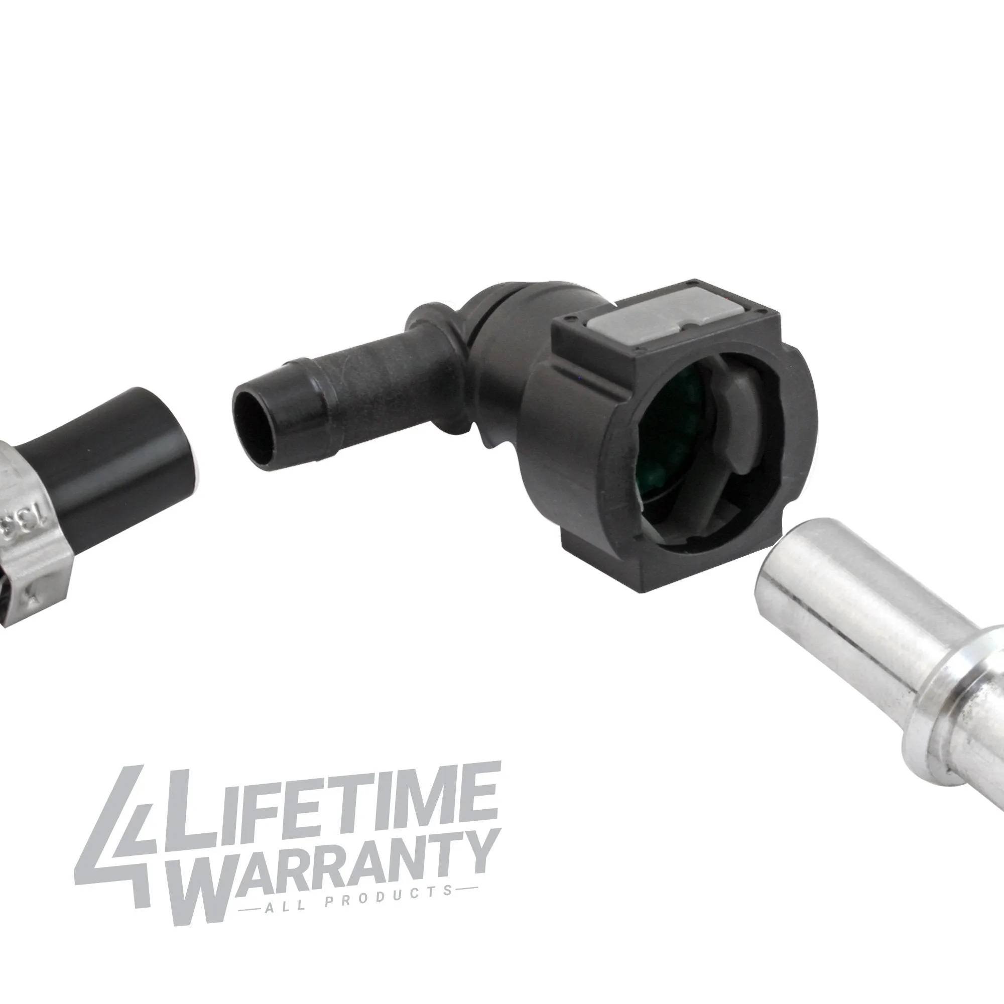 3/8" Steel to 3/8" Nylon Tubing | 90° Push-On | 2ct