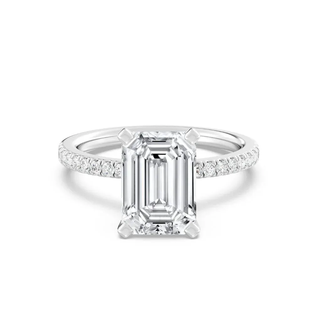 3ct Solitaire Ring Pavé Band