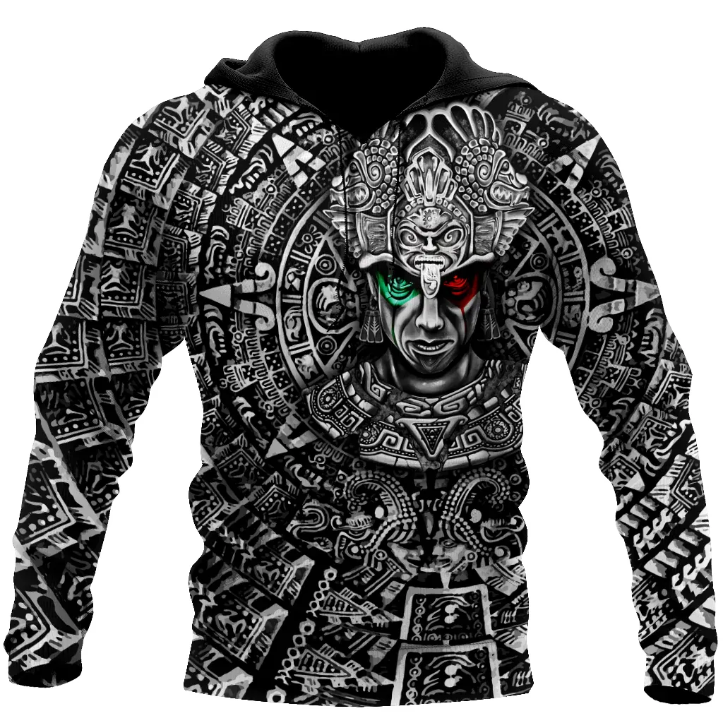 3D Full Print Aztec Warrior Mexican Hoodie, Sublimation Aztec Warrior On Hoodie For Men And Women