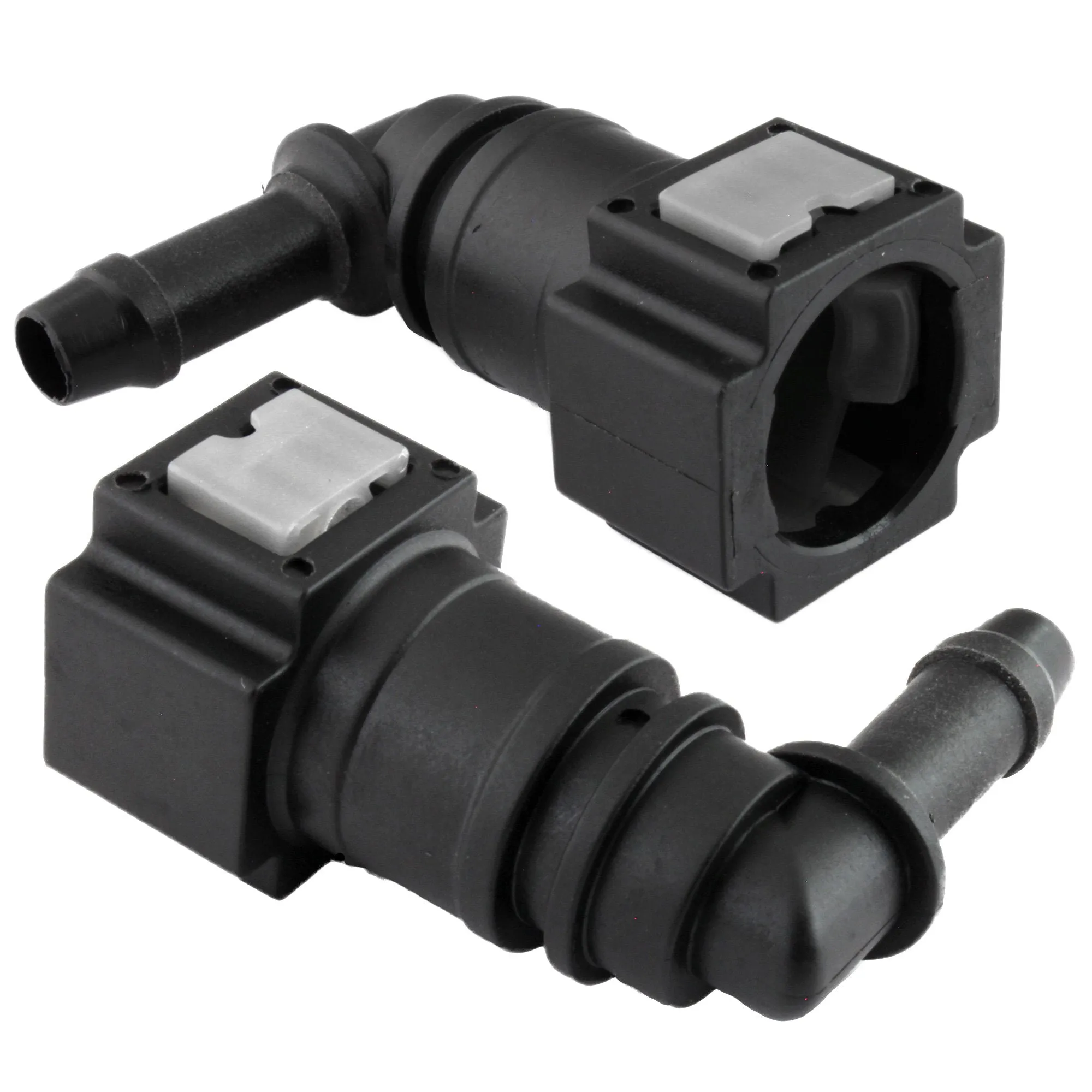 5/16" Steel to 5/16" Nylon Tubing | 90° Push-On | 2ct