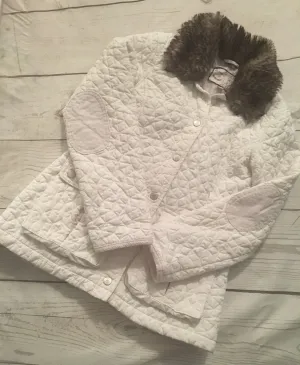9-10 Years Quilted Coat Winter White