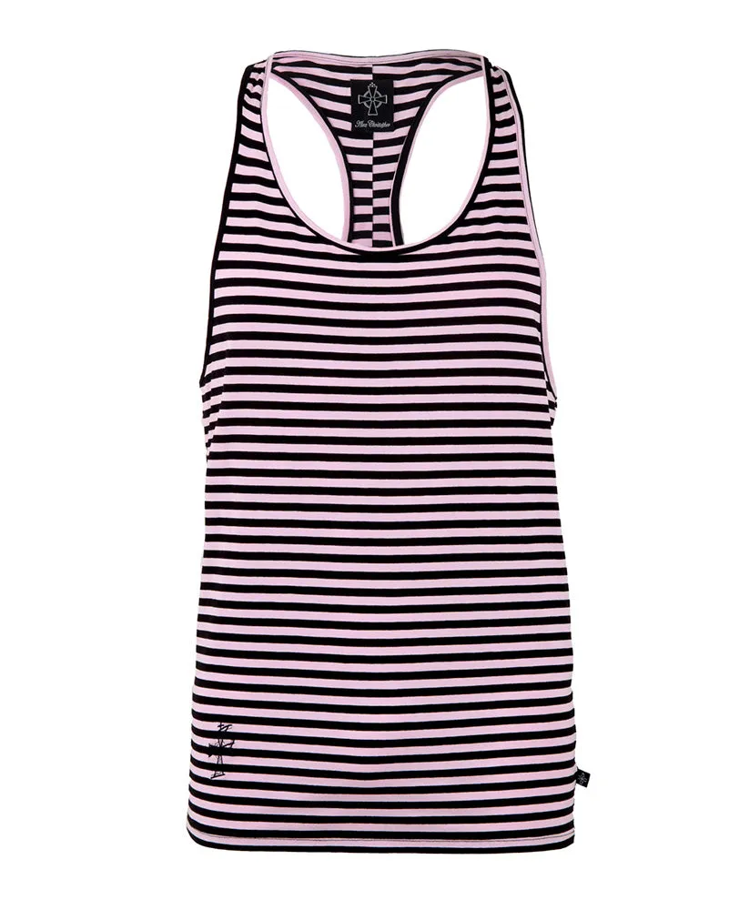 AC Sketch Logo Ibiza Vest - Pink/Black Stripe