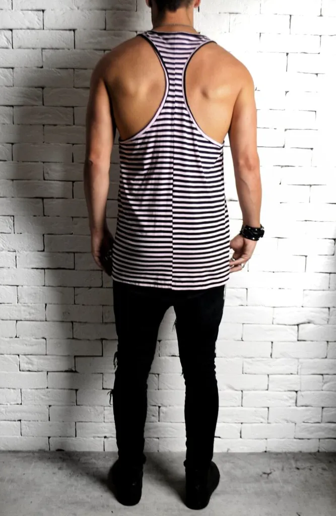 AC Sketch Logo Ibiza Vest - Pink/Black Stripe