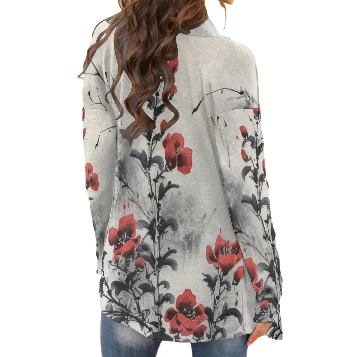 All-Over Print Women's Cardigan With Long Sleeve 197