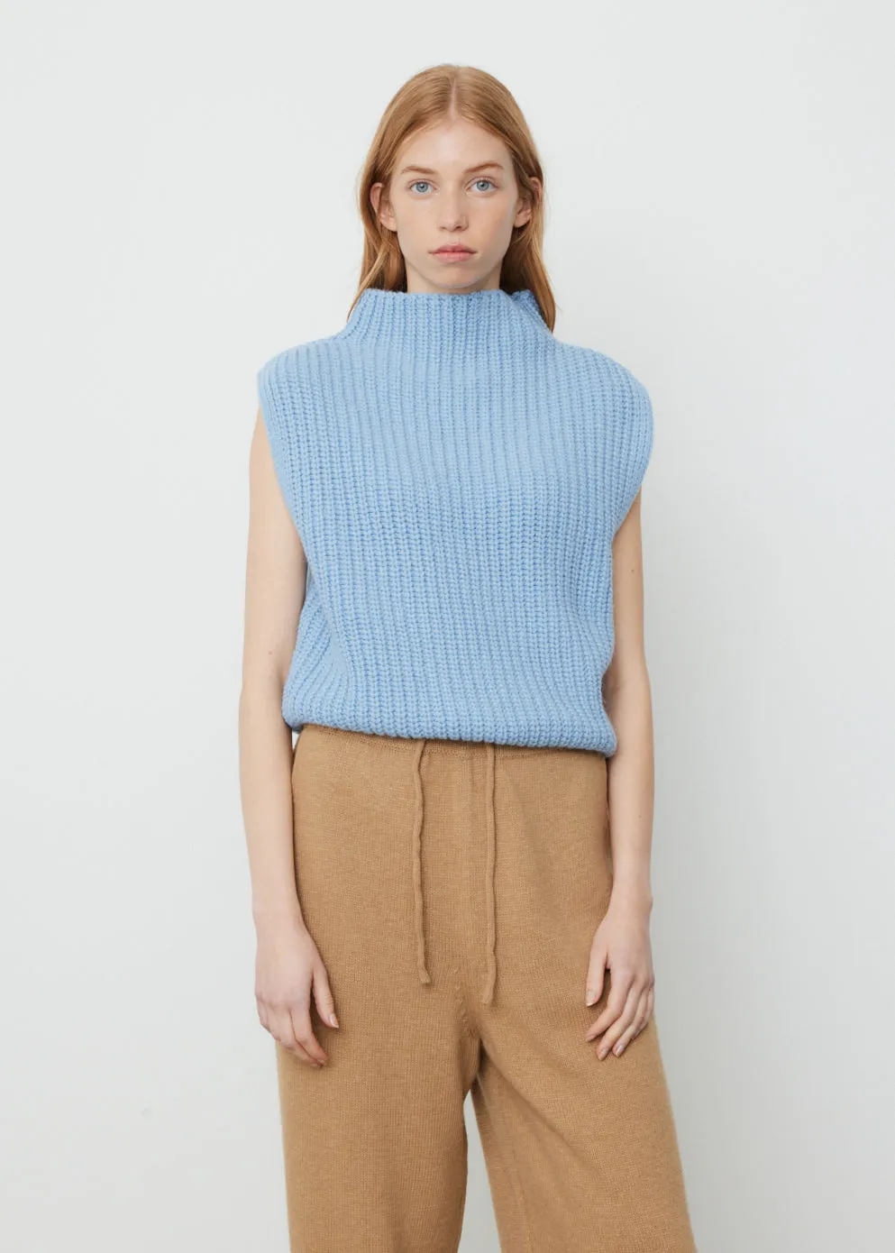 Alpaca Blend Half Neck Vest