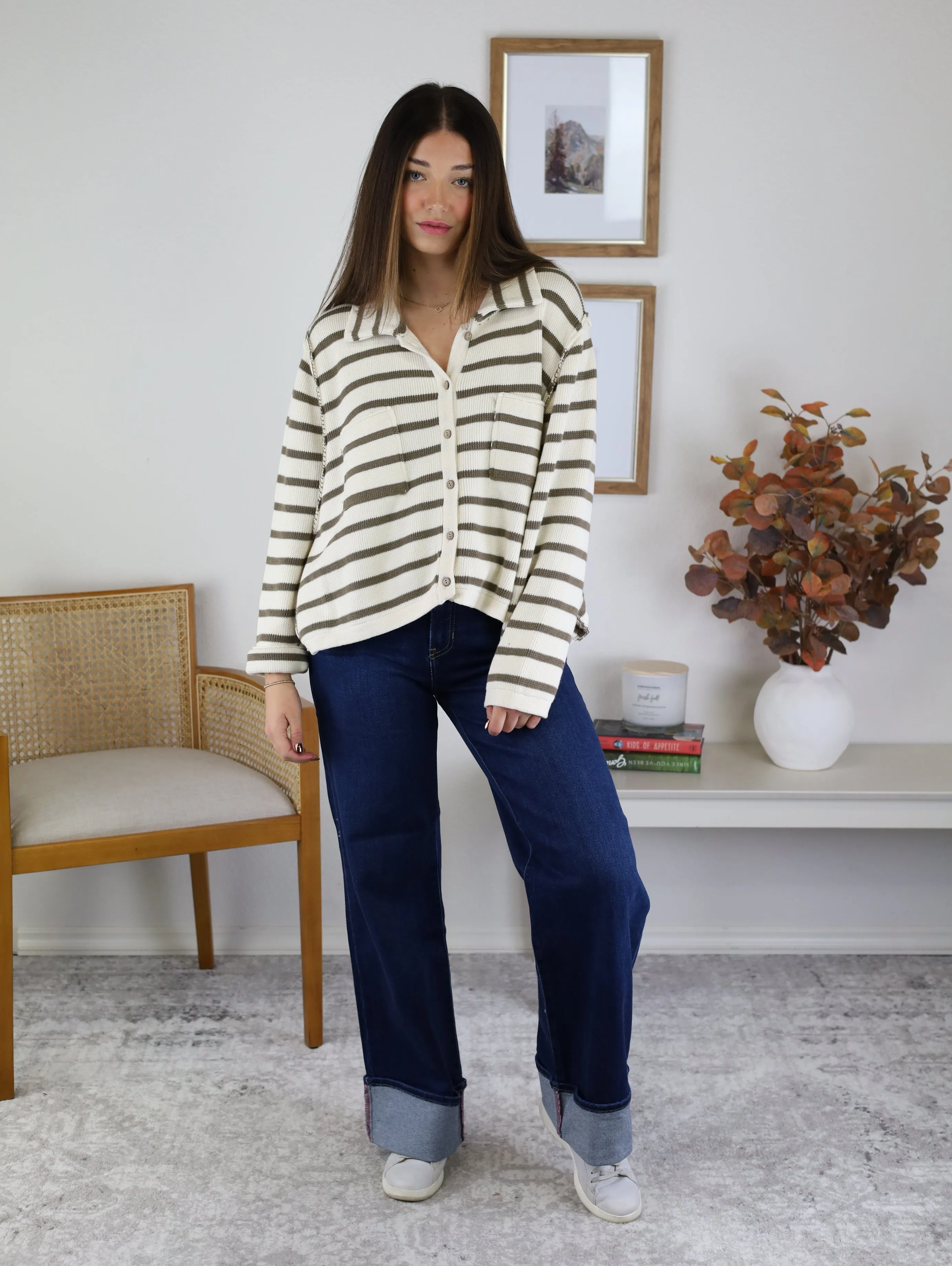 April Striped Knit Cardigan