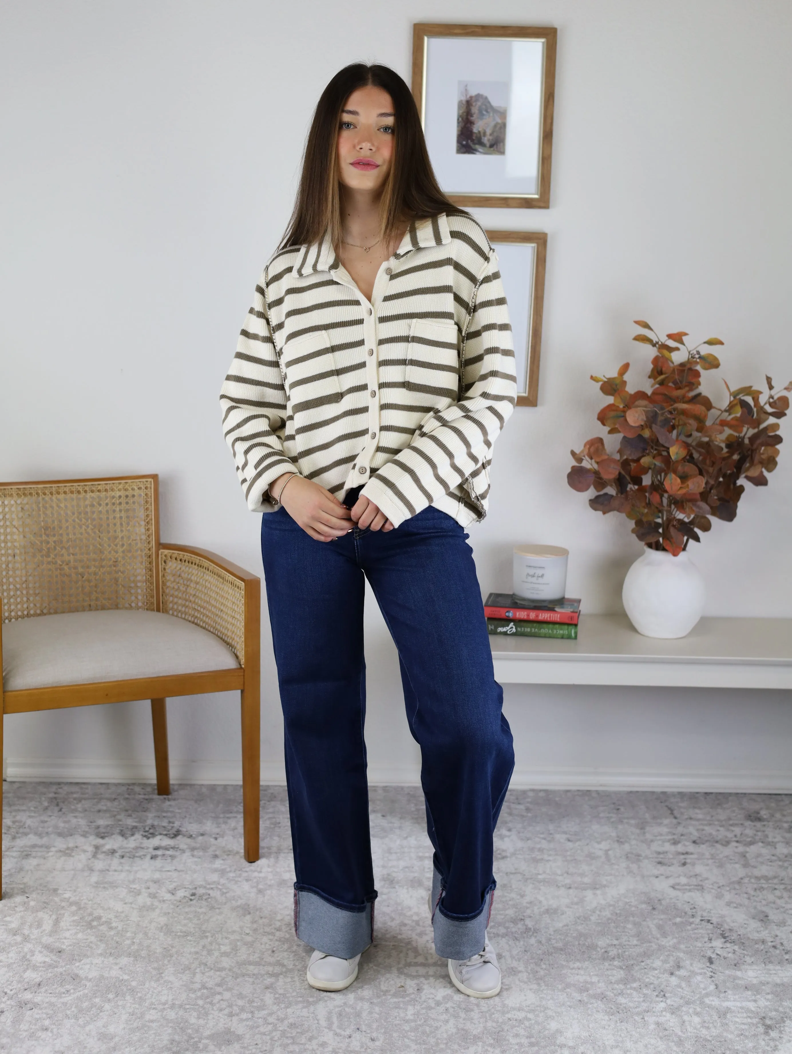 April Striped Knit Cardigan