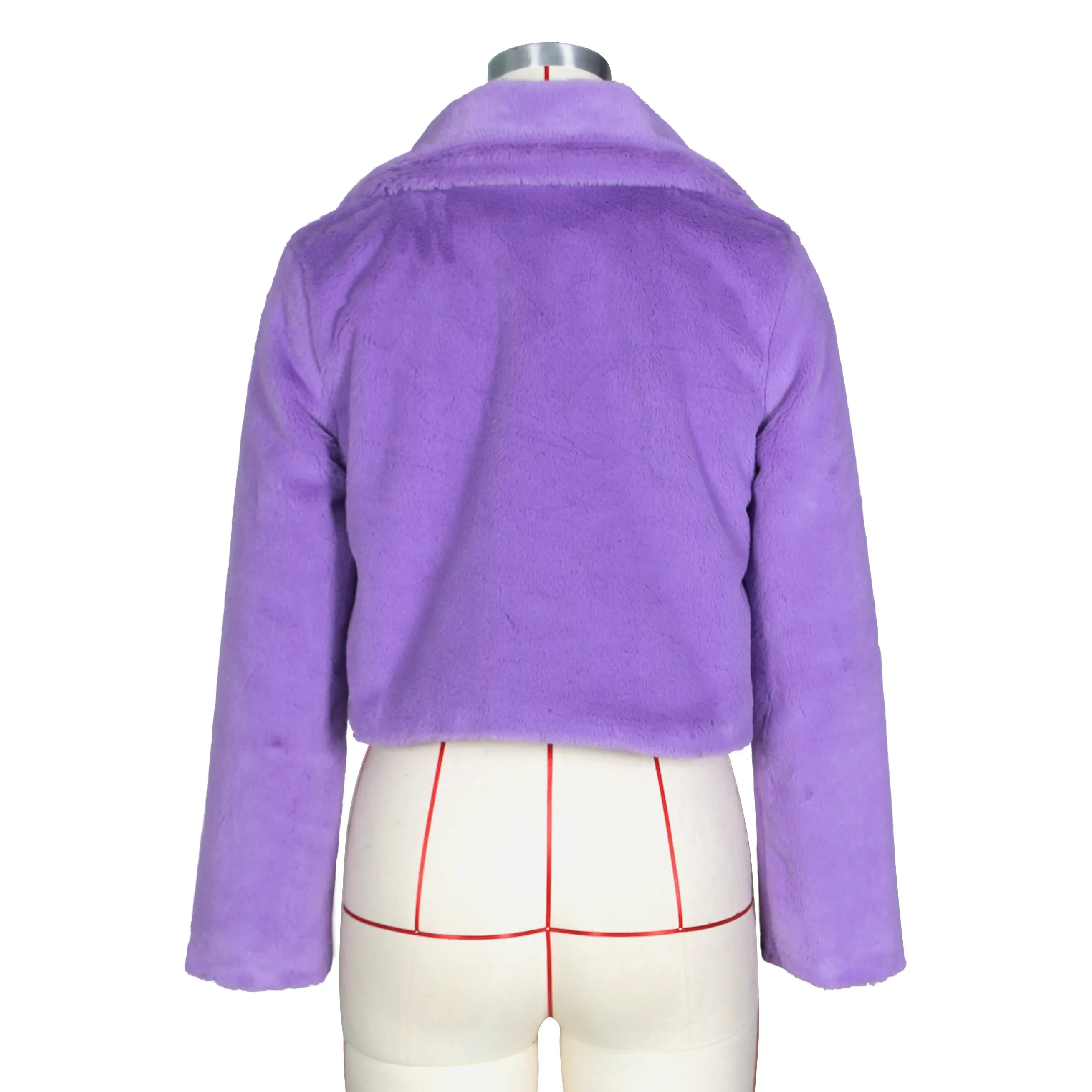 Azalea Furry Cropped Jacket Open Stitch Fluffy Overcoat