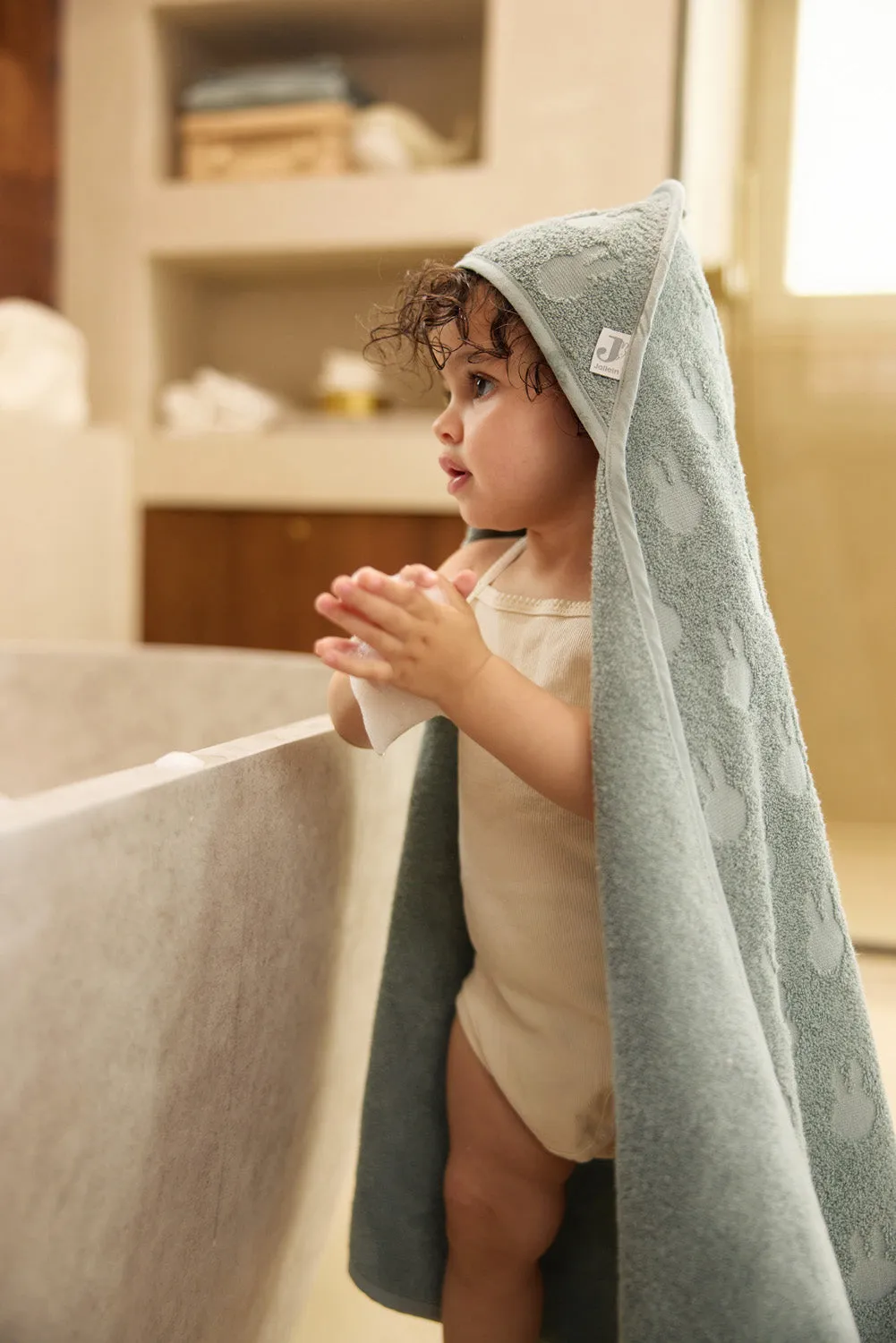 Bath Cape Terry 75x75cm Miffy Jacquard - Sea Green