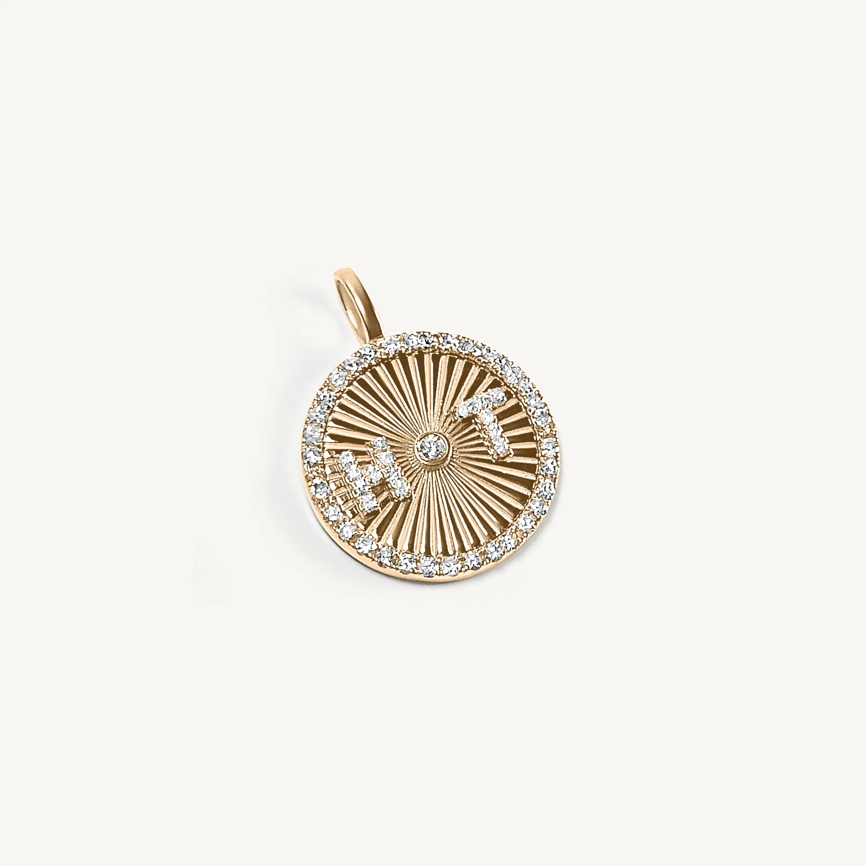 Bespoke Fluted Diamond Disc Charm