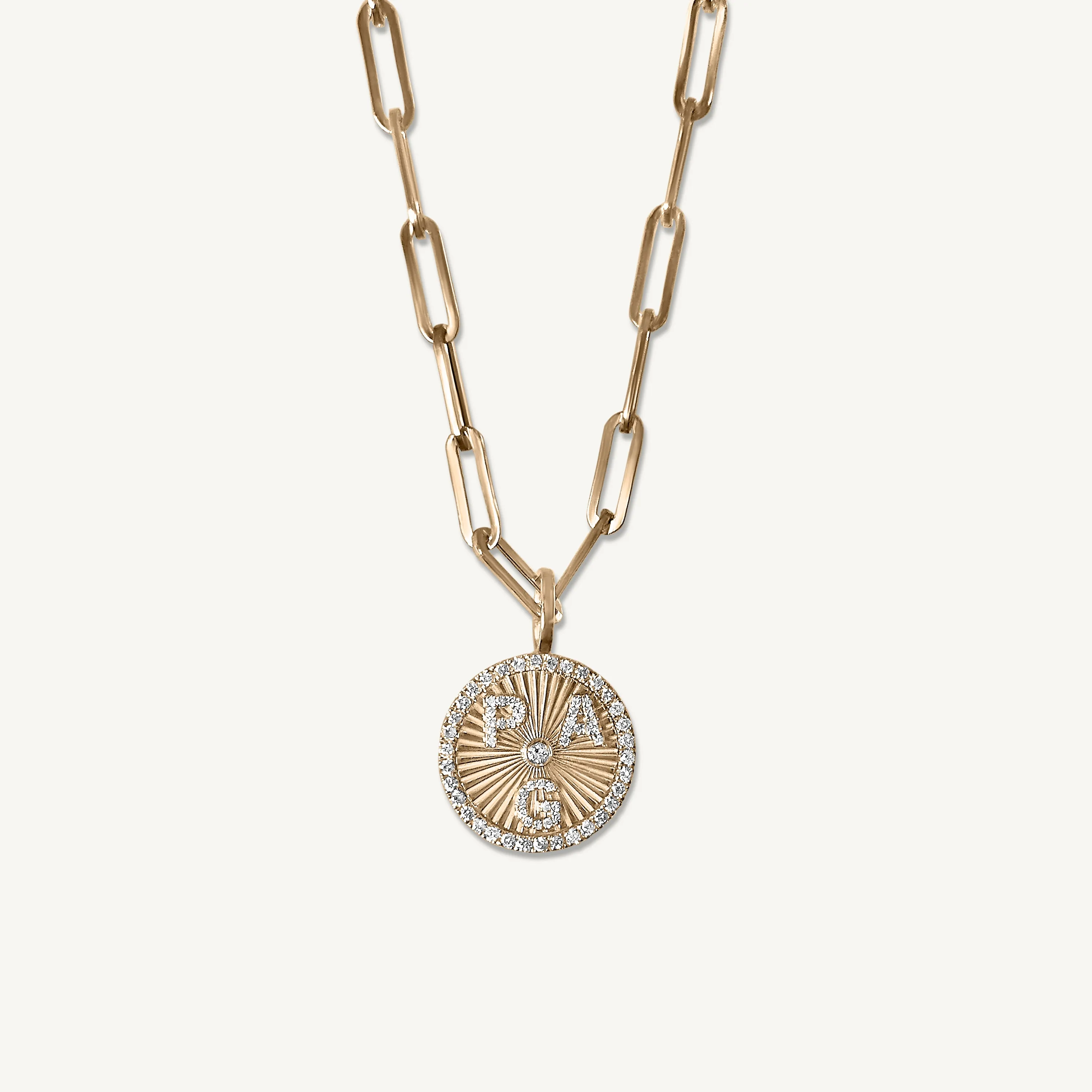 Bespoke Fluted Diamond Disc Charm