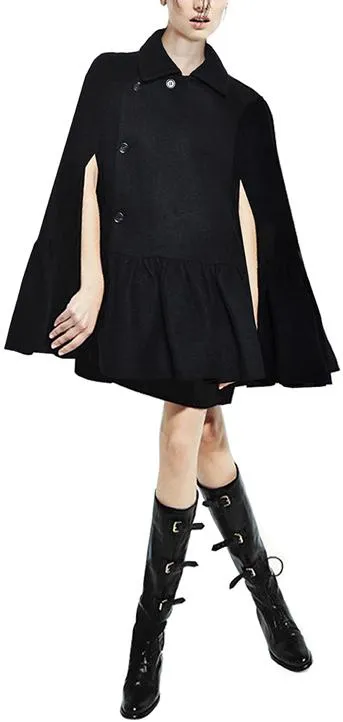Black Short Cape-Coat