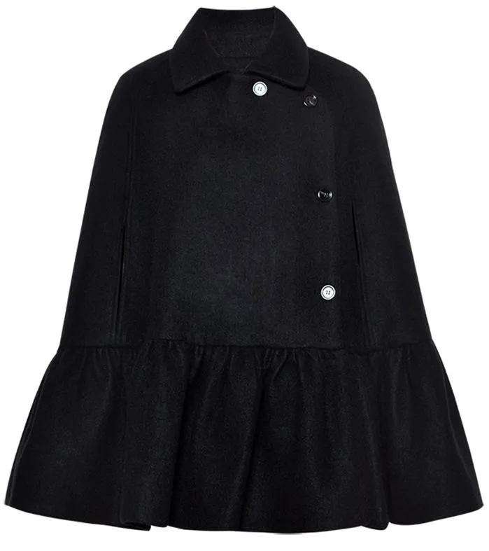 Black Short Cape-Coat