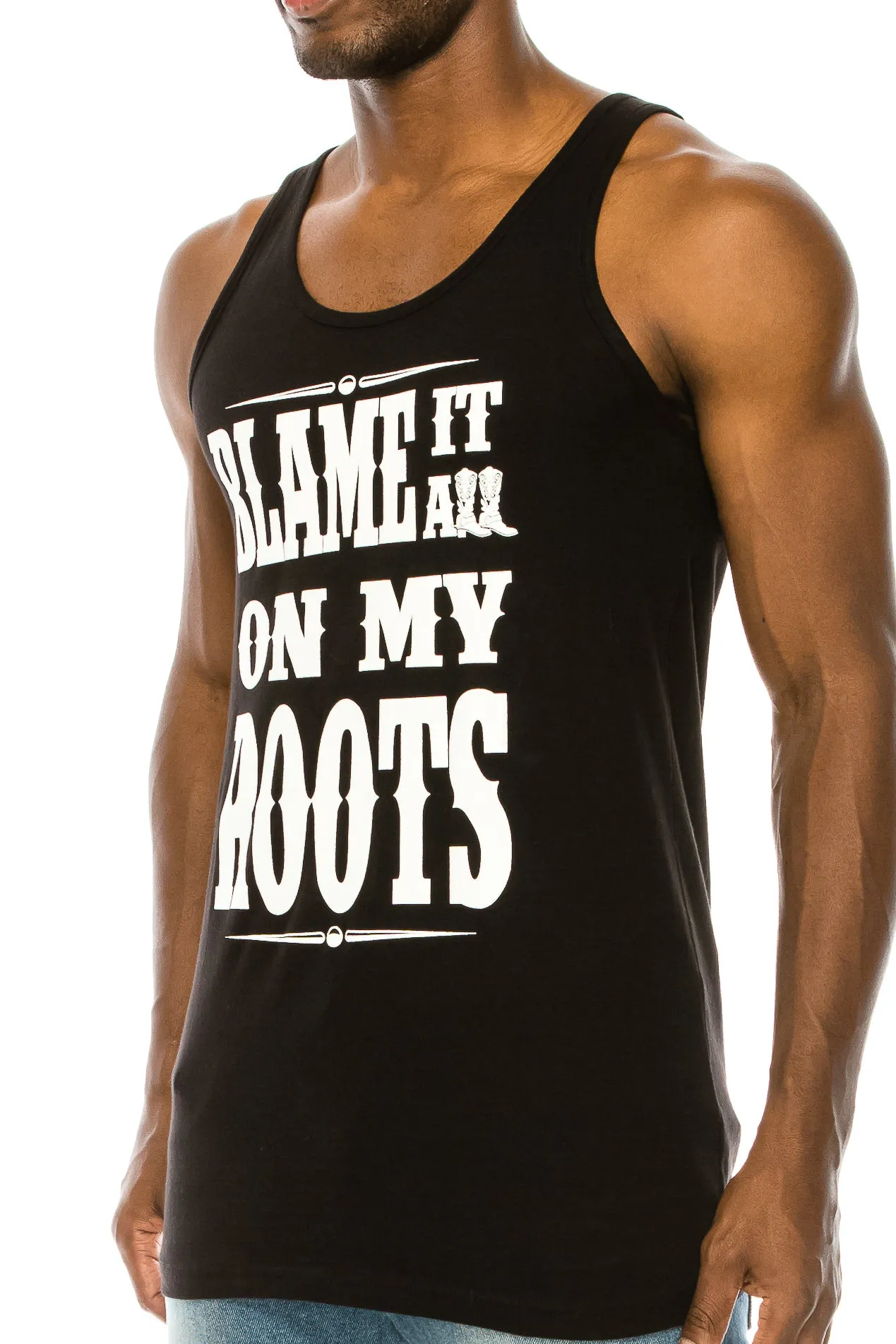 BLAME IT ON MY ROOTS MEN'S TANK