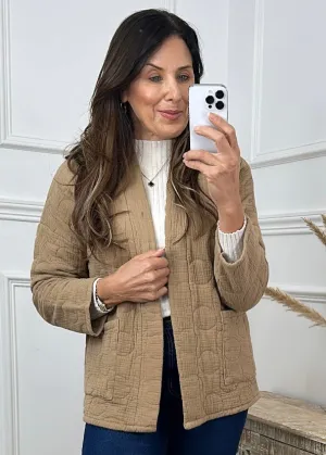 Bruna Beige Quilted Jacket