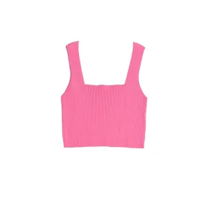 Bubblegum Knit Crop Tank