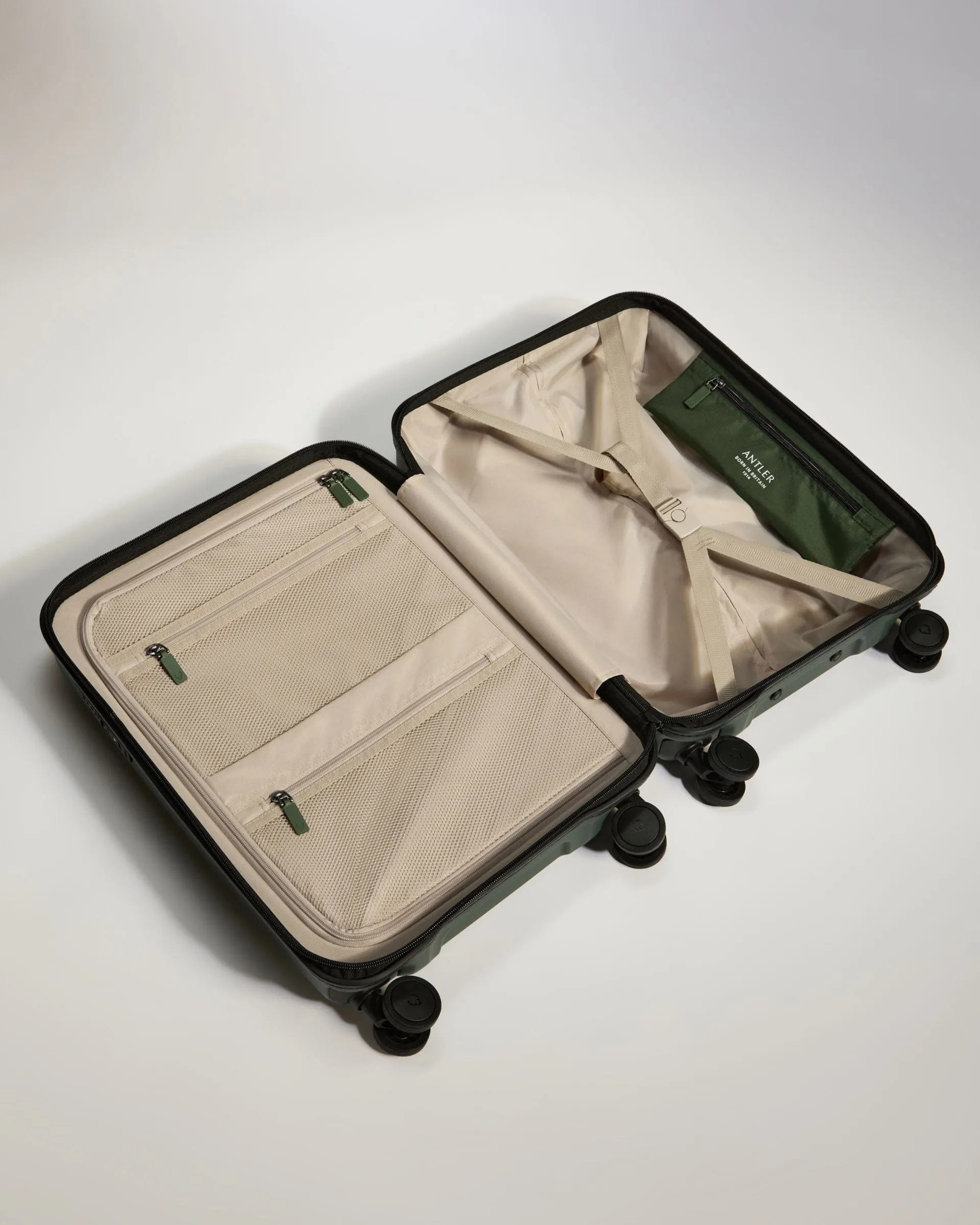 Cabin Suitcase in Antler Green - Icon Stripe