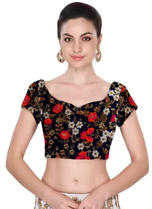 Cape Sleeve Raw Silk Thread Work Blouse