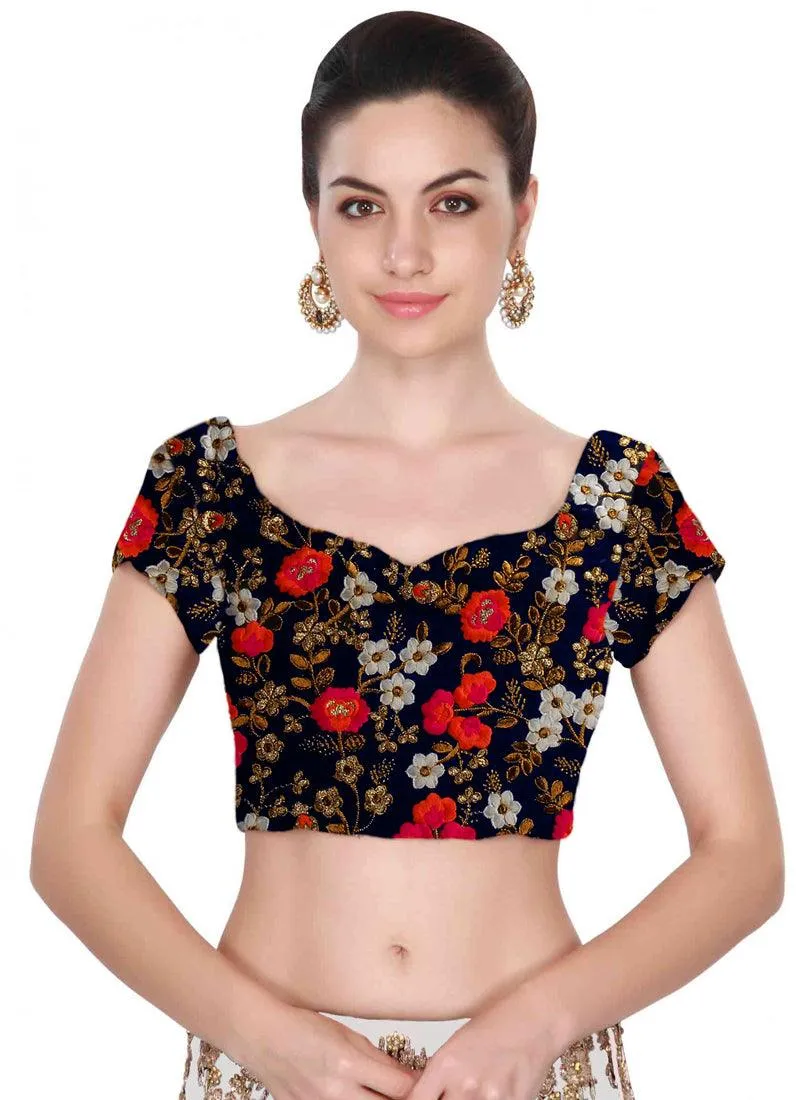 Cape Sleeve Raw Silk Thread Work Blouse