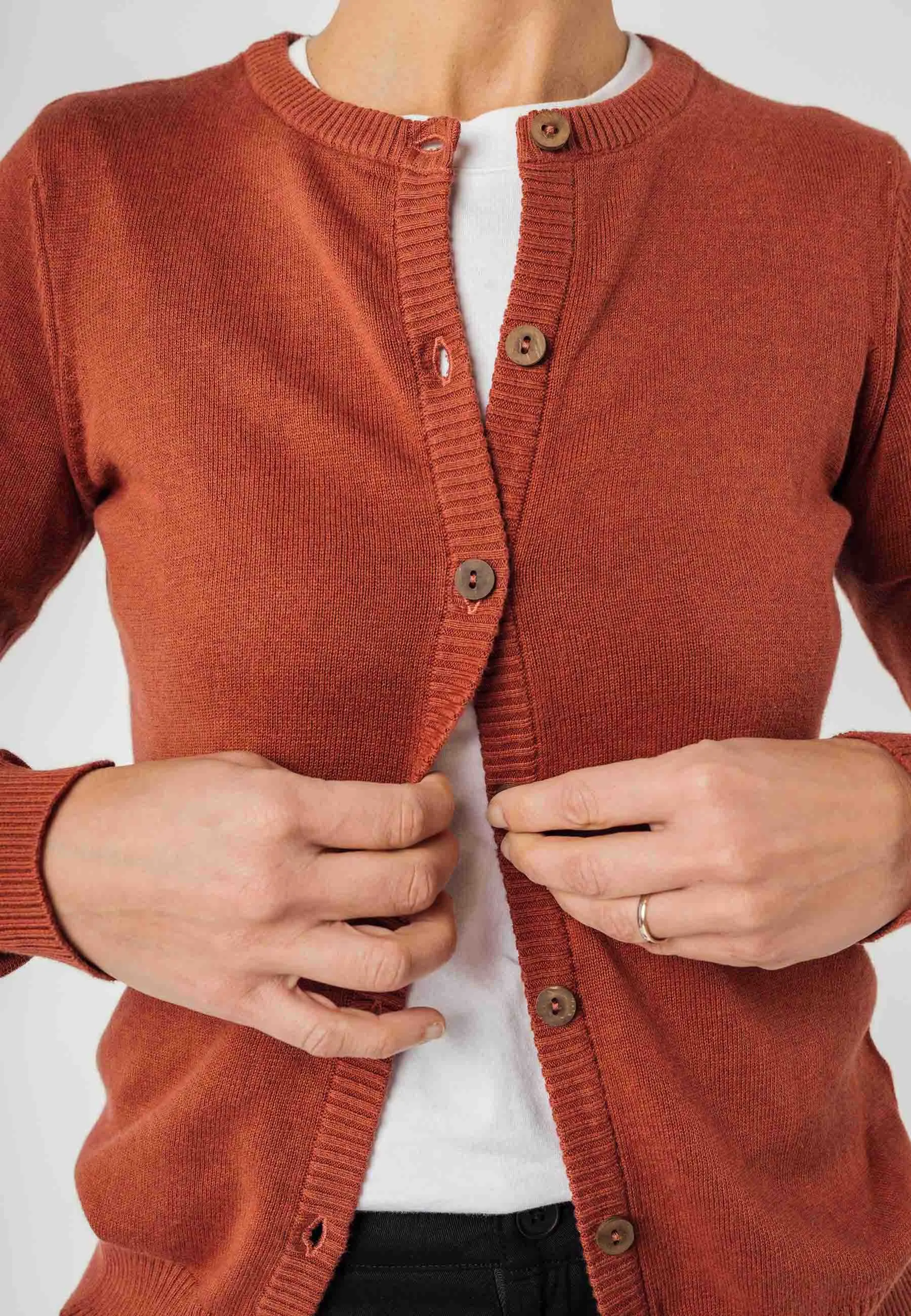 Cardigan BASIC mahagoni melange | MELAWEAR