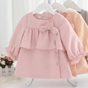 Cardigan Top with Ruffles and Bow