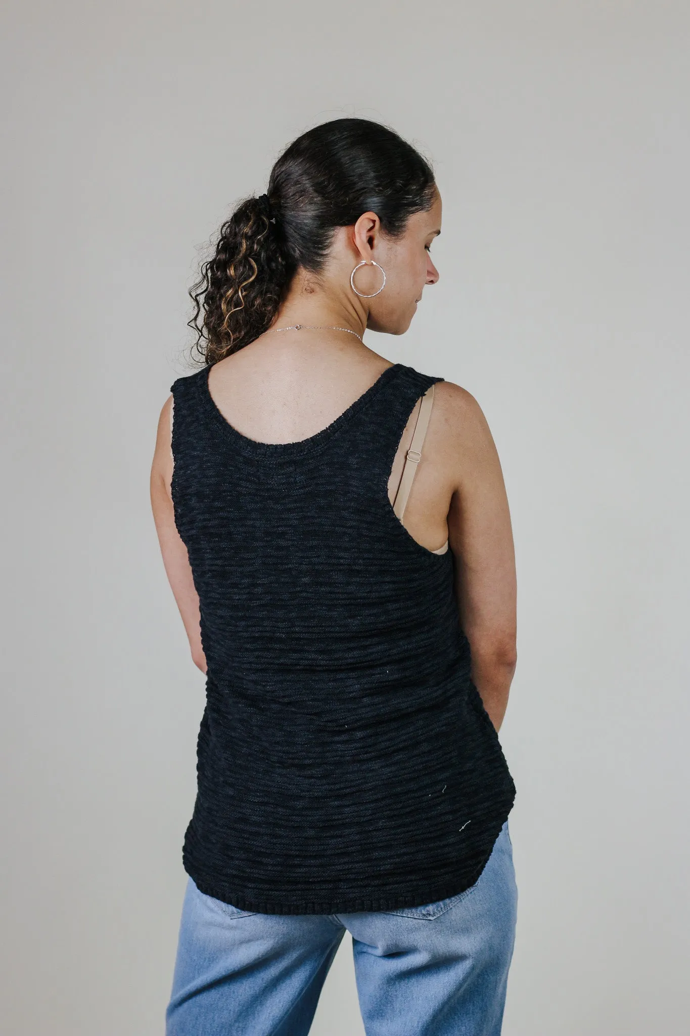Cherri Knit Black Tank Top