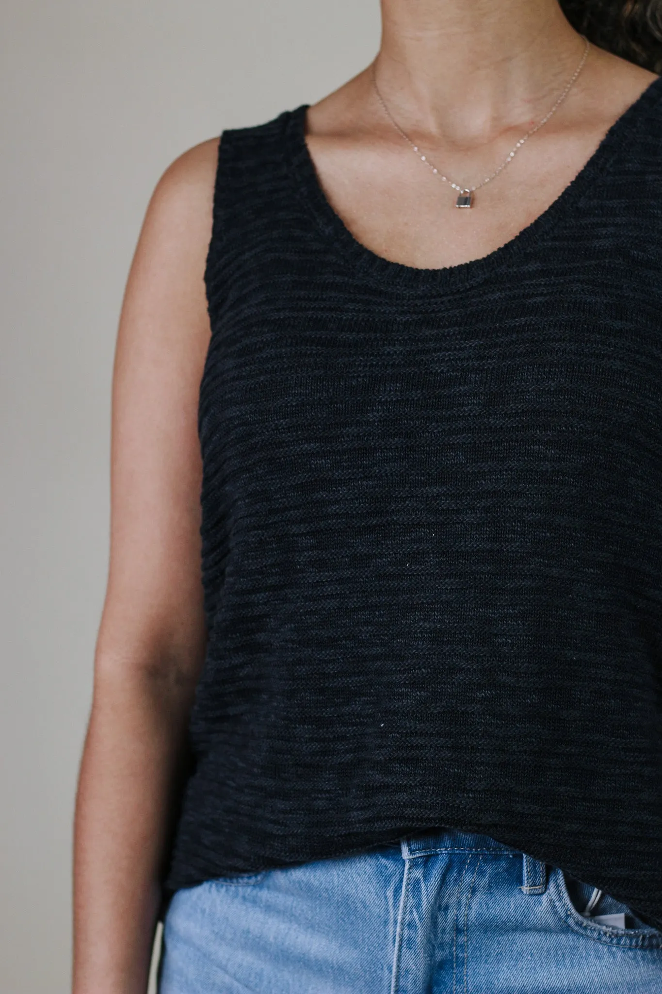 Cherri Knit Black Tank Top