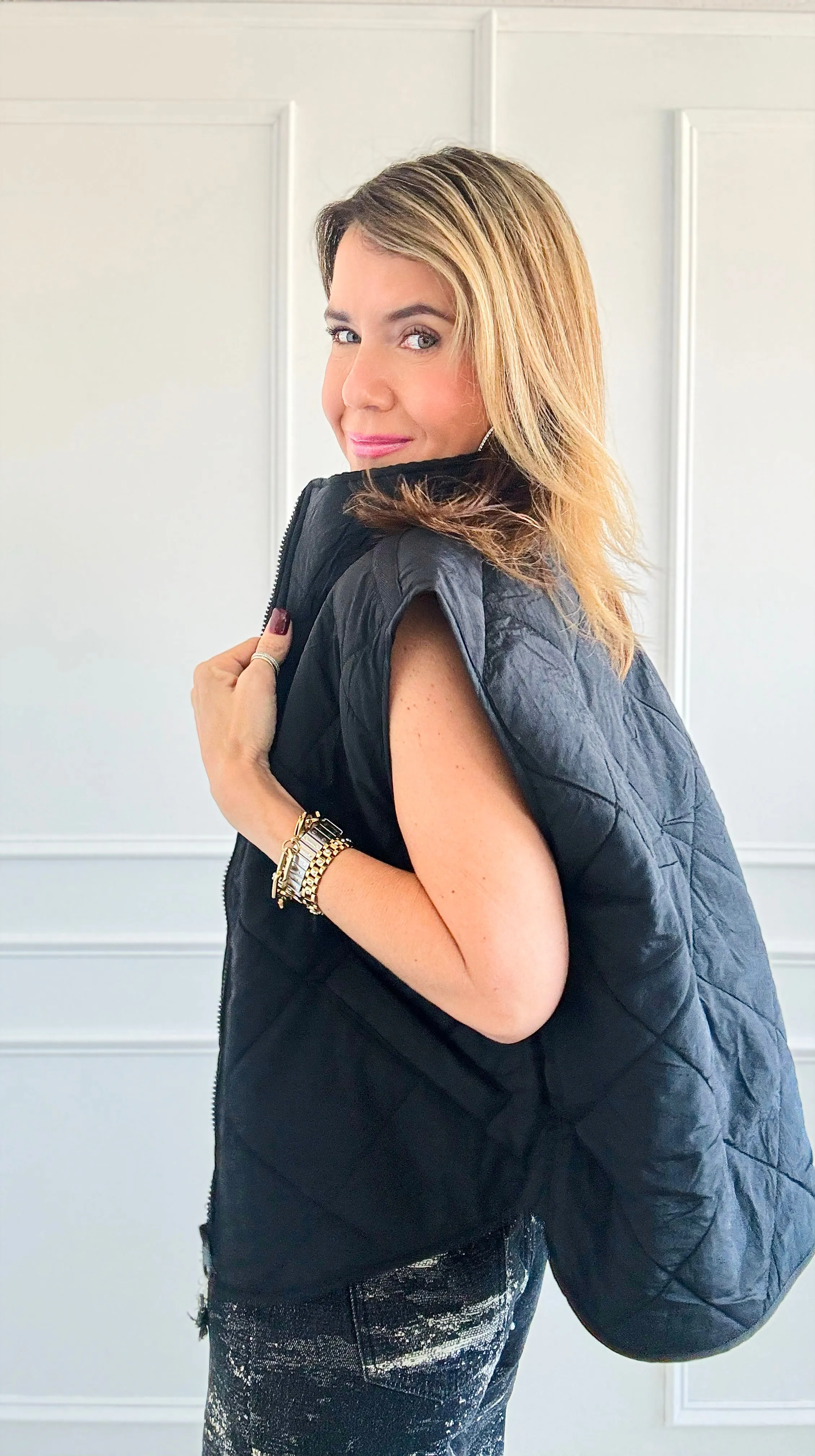 City Chill Quilted Vest - Black