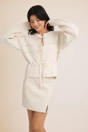 Cloudy Days Front Tie Cardigan