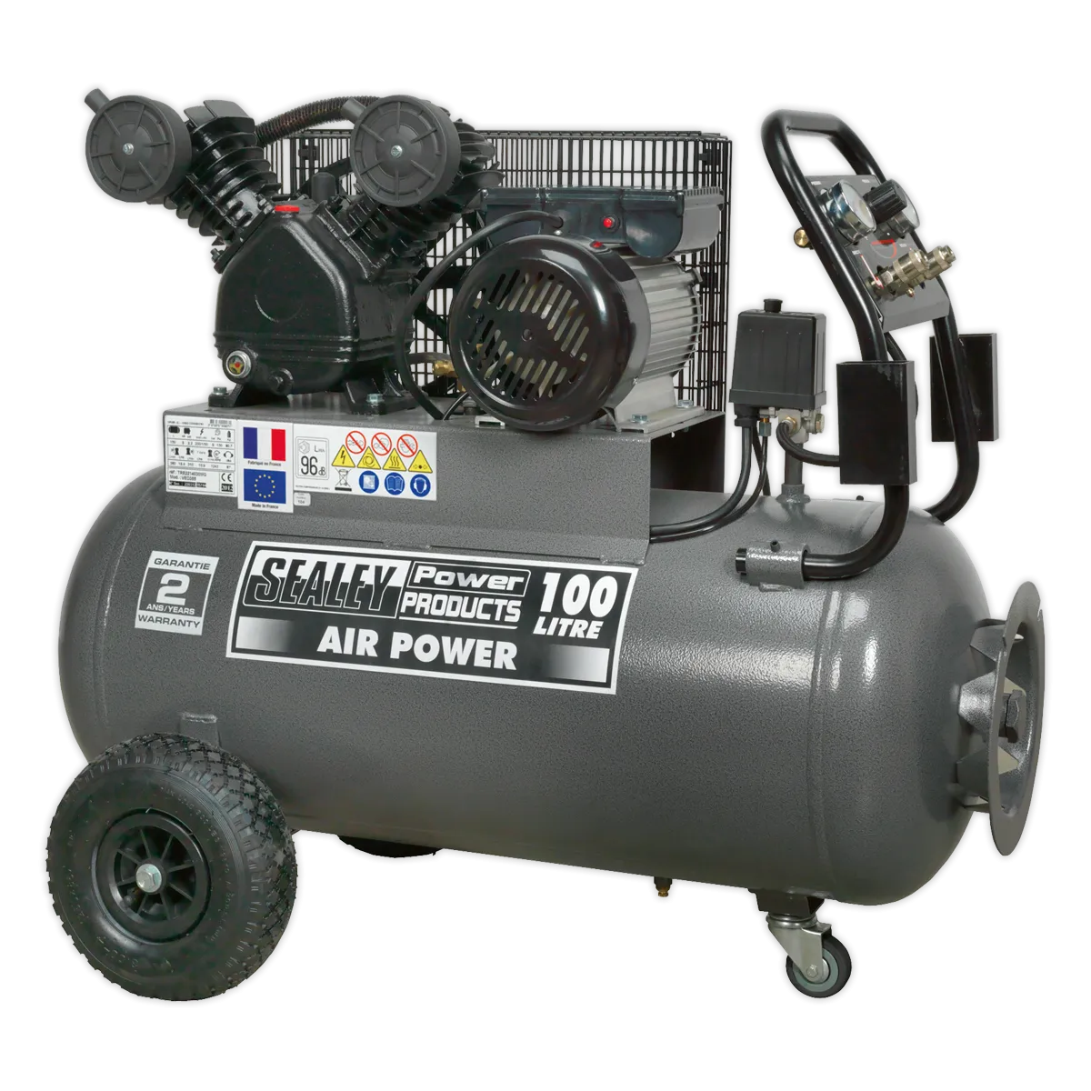 Compressor 100L Belt Drive 3hp with Front Control Panel
