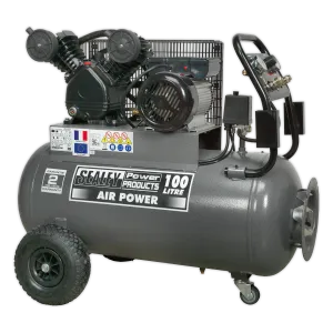 Compressor 100L Belt Drive 3hp with Front Control Panel