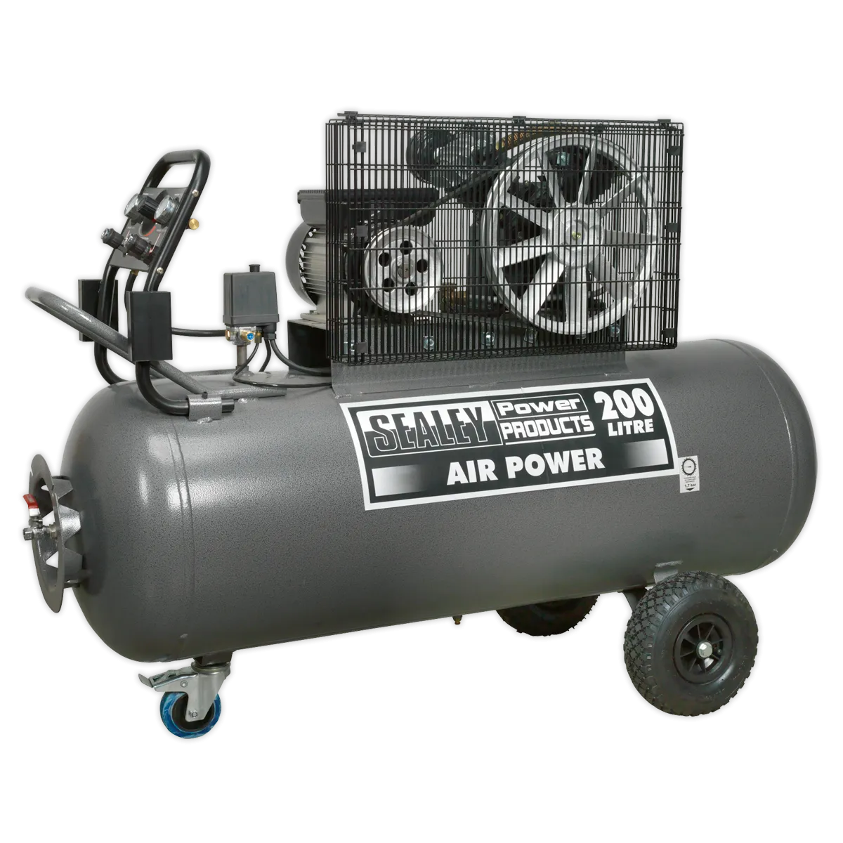 Compressor 200L Belt Drive 3hp with Front Control Panel
